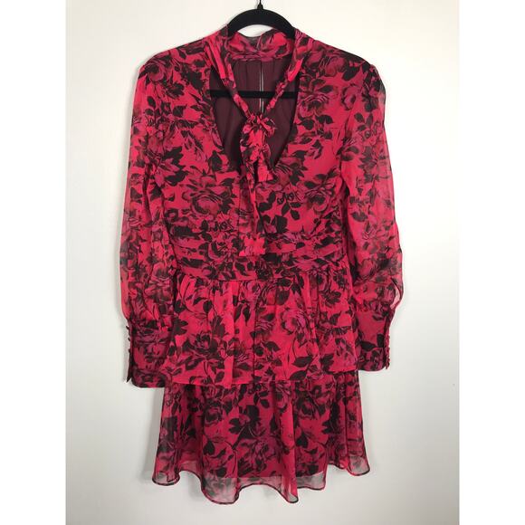 Amanda Uprichard Samira Pink Ella Floral Mini Dress Feminine Pretty - Picture 6 of 10